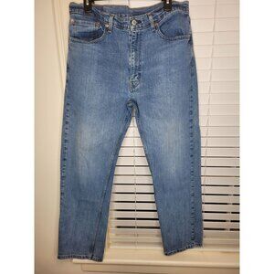 Levis 501 Original Fit Mens Jeans W36 L30 Blue Denim Cotton Old money academia